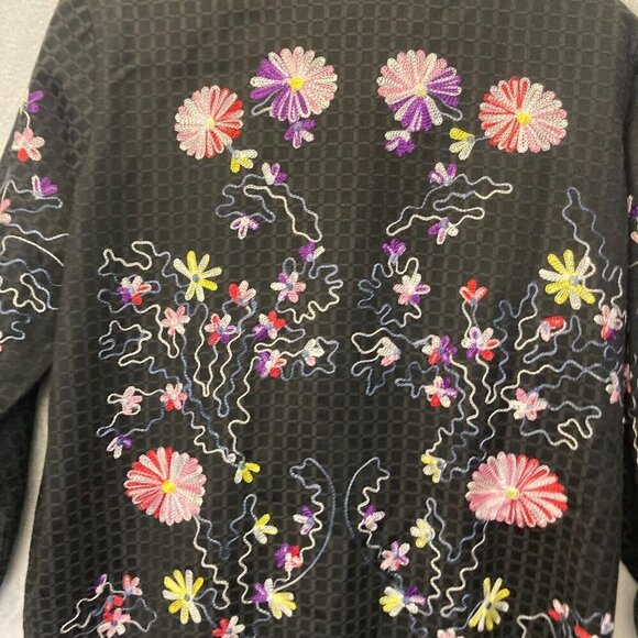 Drapers & Damons Embroidered Jacket Womens XL Asian Collar Floral Artsy Spring - Picture 16 of 16